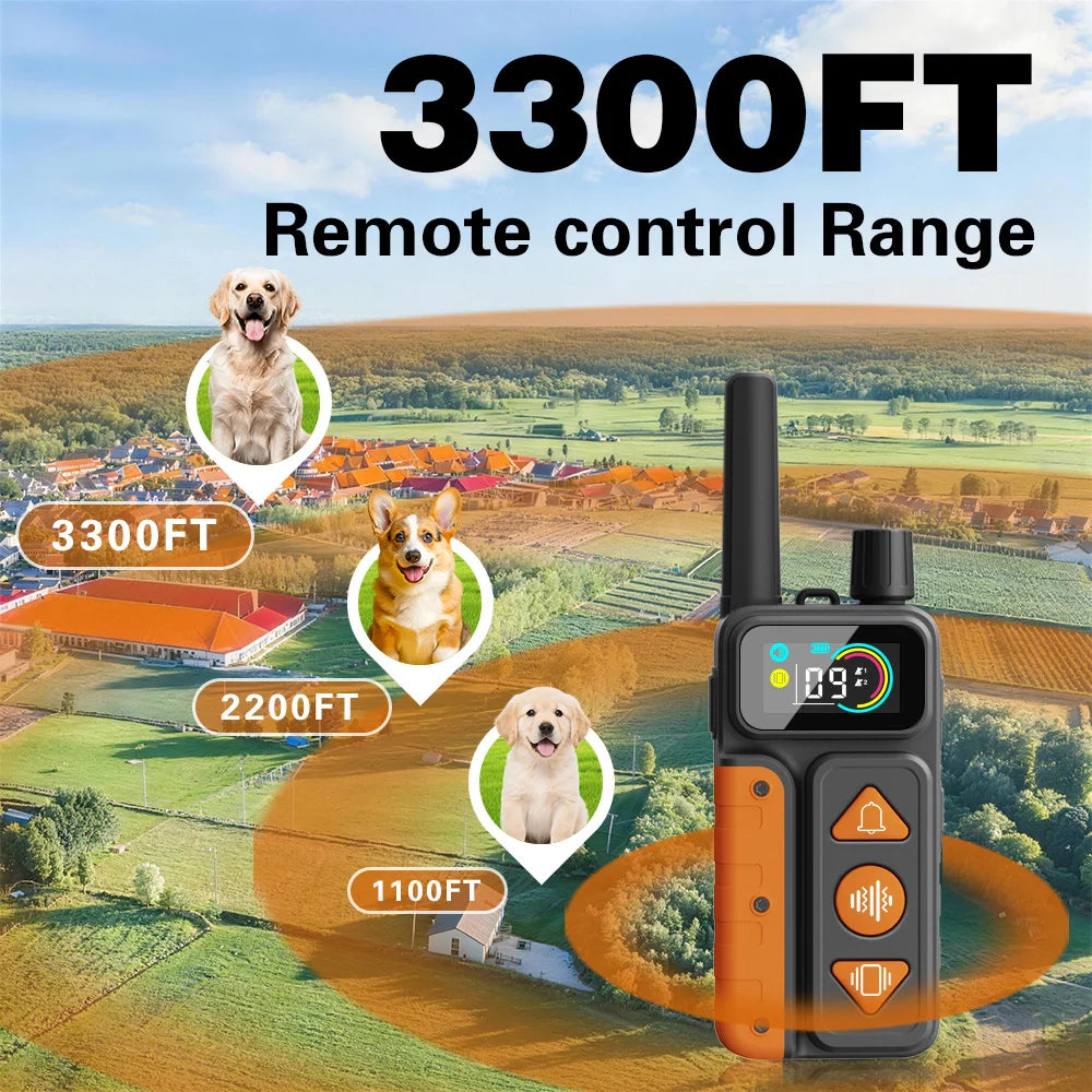 NEW Style No Shock Collar for Dog Training,1000m Electric Dog Training Collar,IPX7 Waterproof Vibrating Collar for 5-110lbs Dogs