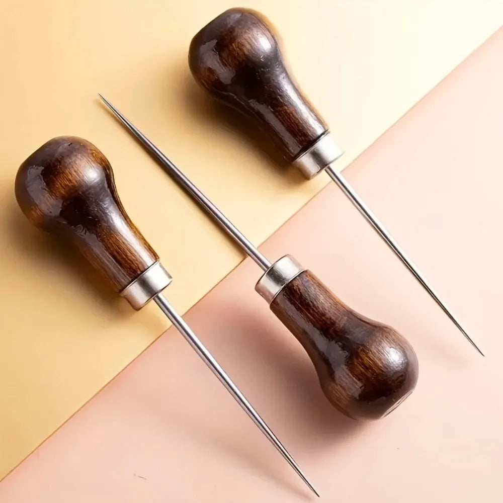 Solid Steel Gourd Awl For Leather Crafting And Shoe Repair