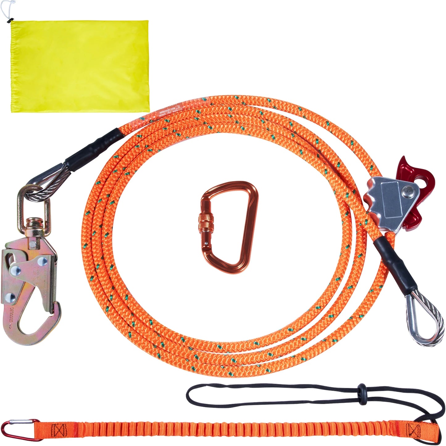 Steel Wire Flip Line Kit Snap Hooks Rope Grab Tree Climbing Accessories