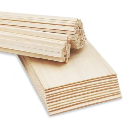 Premium Balsa Wood Craft Kit Includes Wooden Sticks And Sheets