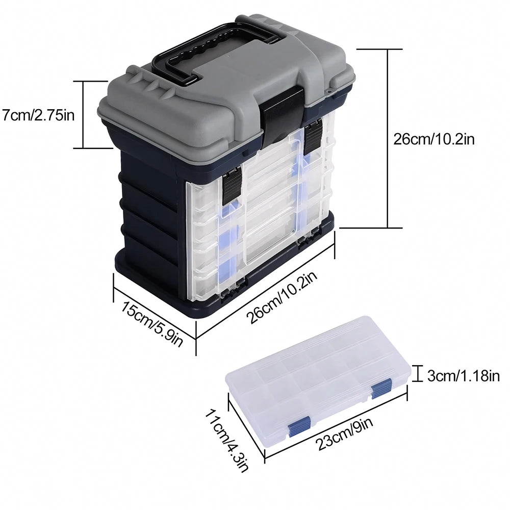 Portable Fishing Tackle Box Kit With Pliers And Dividers