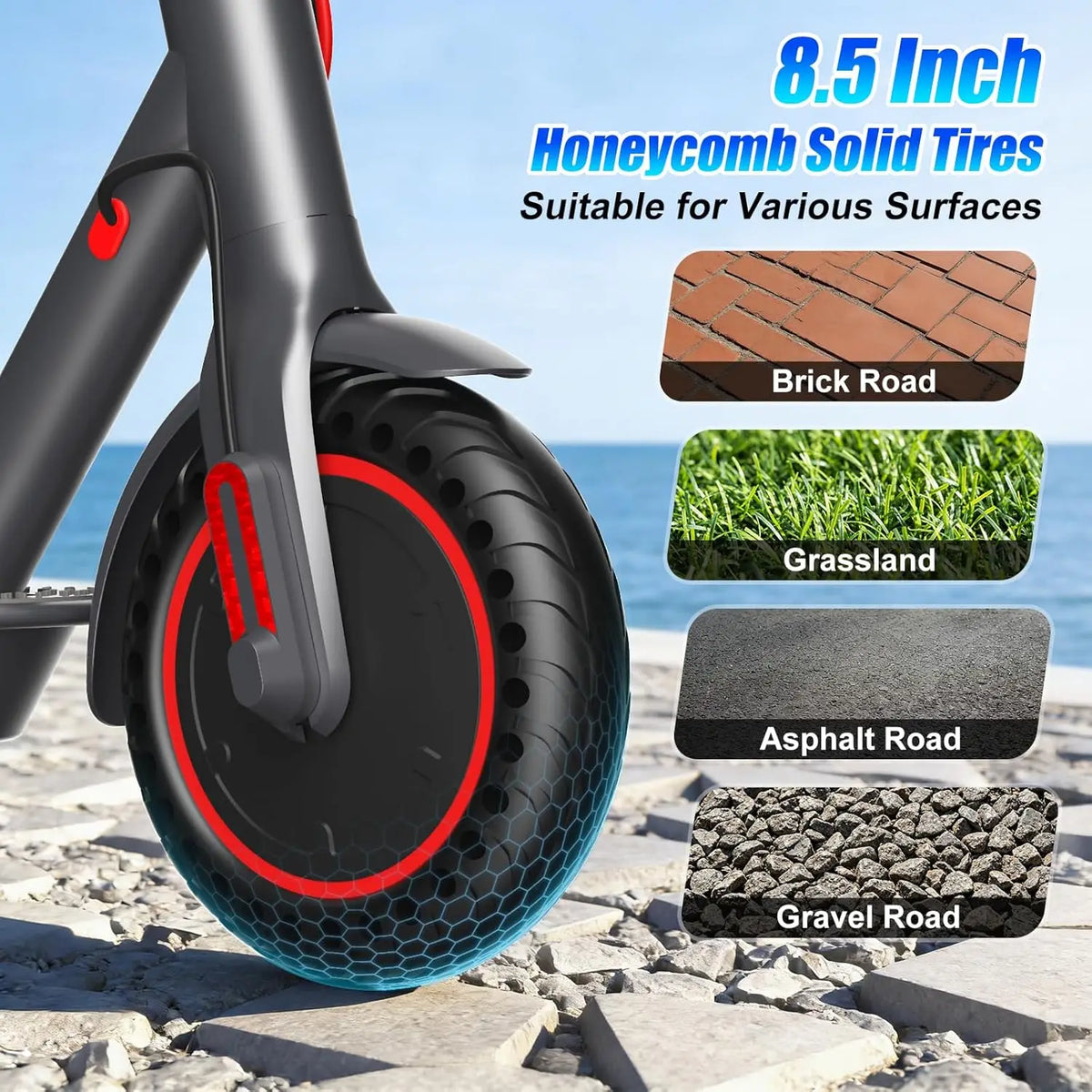 OBX Foldable Electric Scooter With App And Solid Tires For Adults