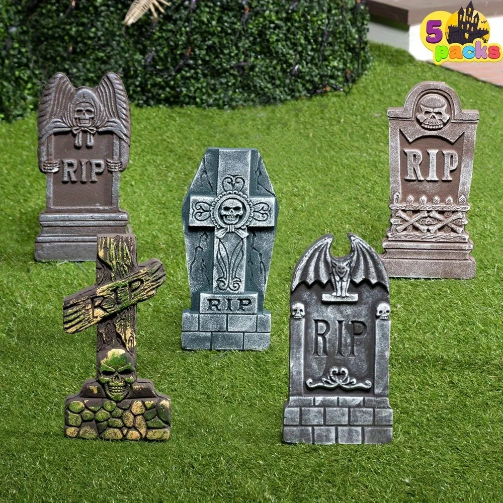 Joyfy Halloween Graveyard Tombstones Outdoor Decorations With Metal Stakes