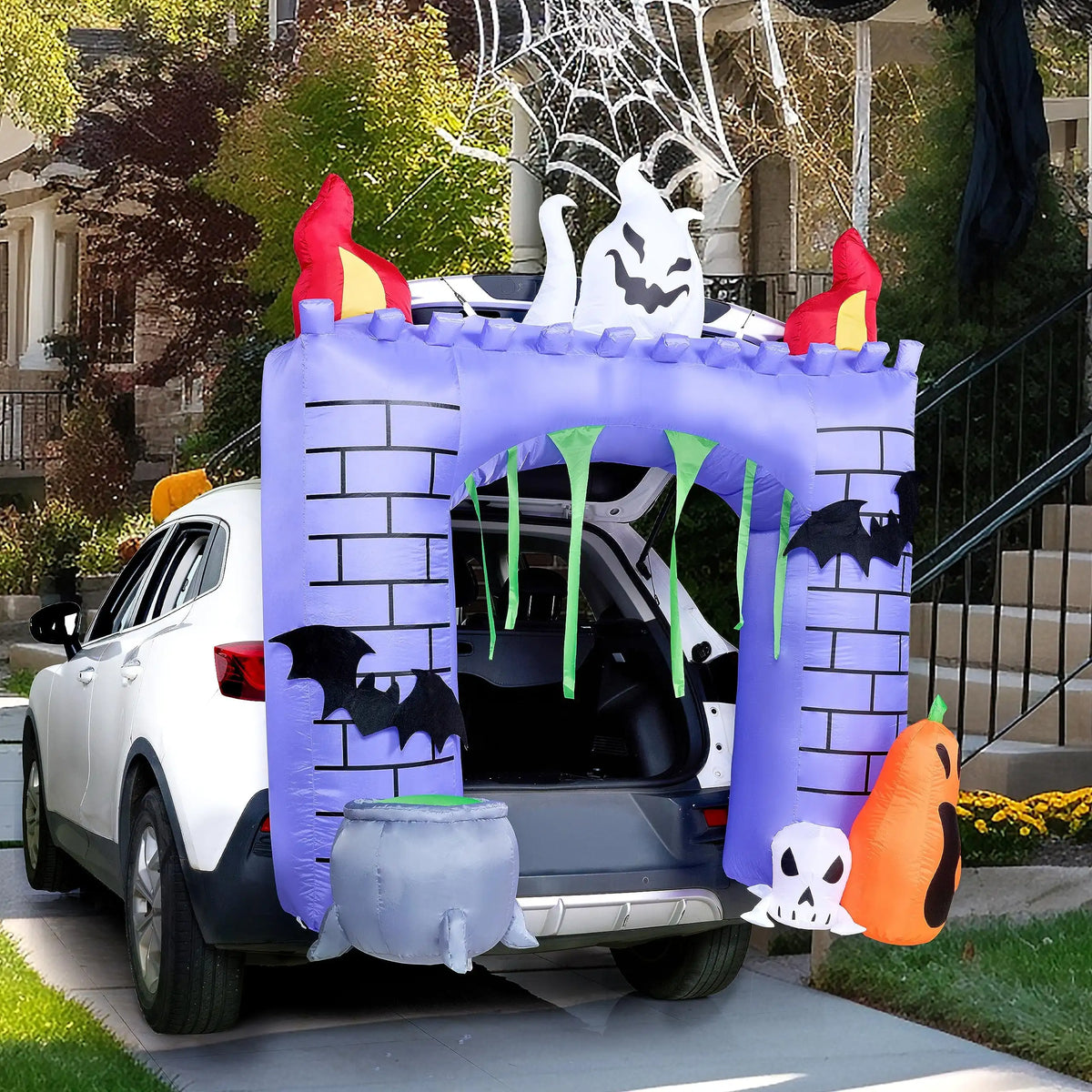 Joyfy Inflatable Haunted Castle Halloween LED Trunk Or Treat Decoration