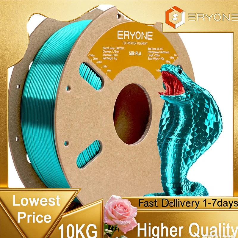 Eryone Silk PLA 3D Printer Filament Premium Shiny Finish