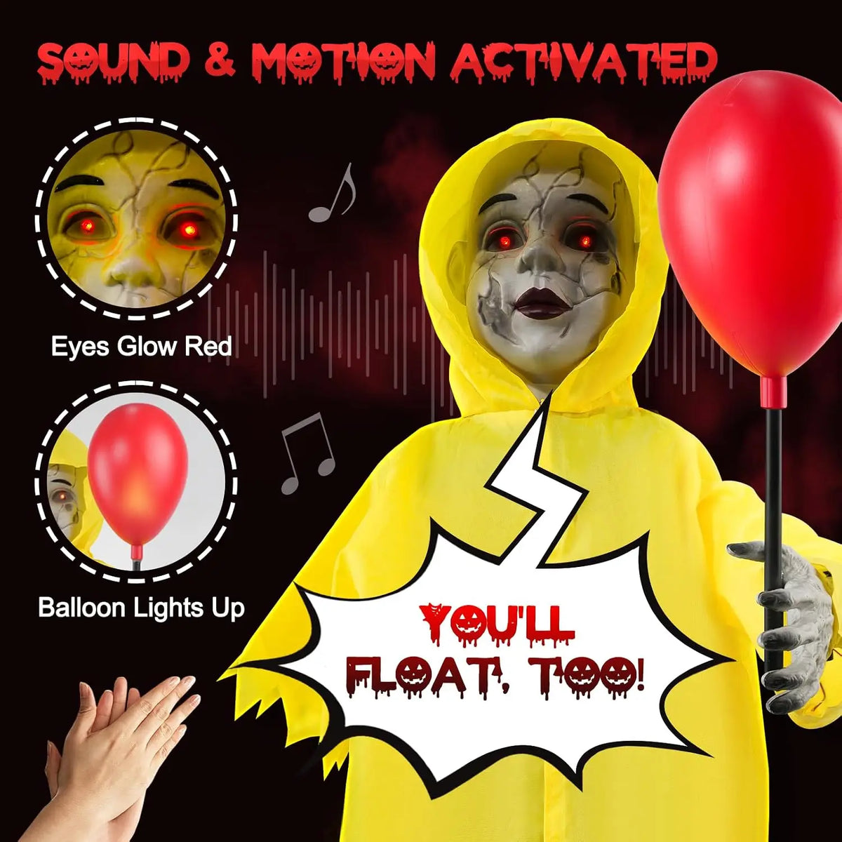 Halloween Animatronics Scare Prop With Sound And Touch Activation