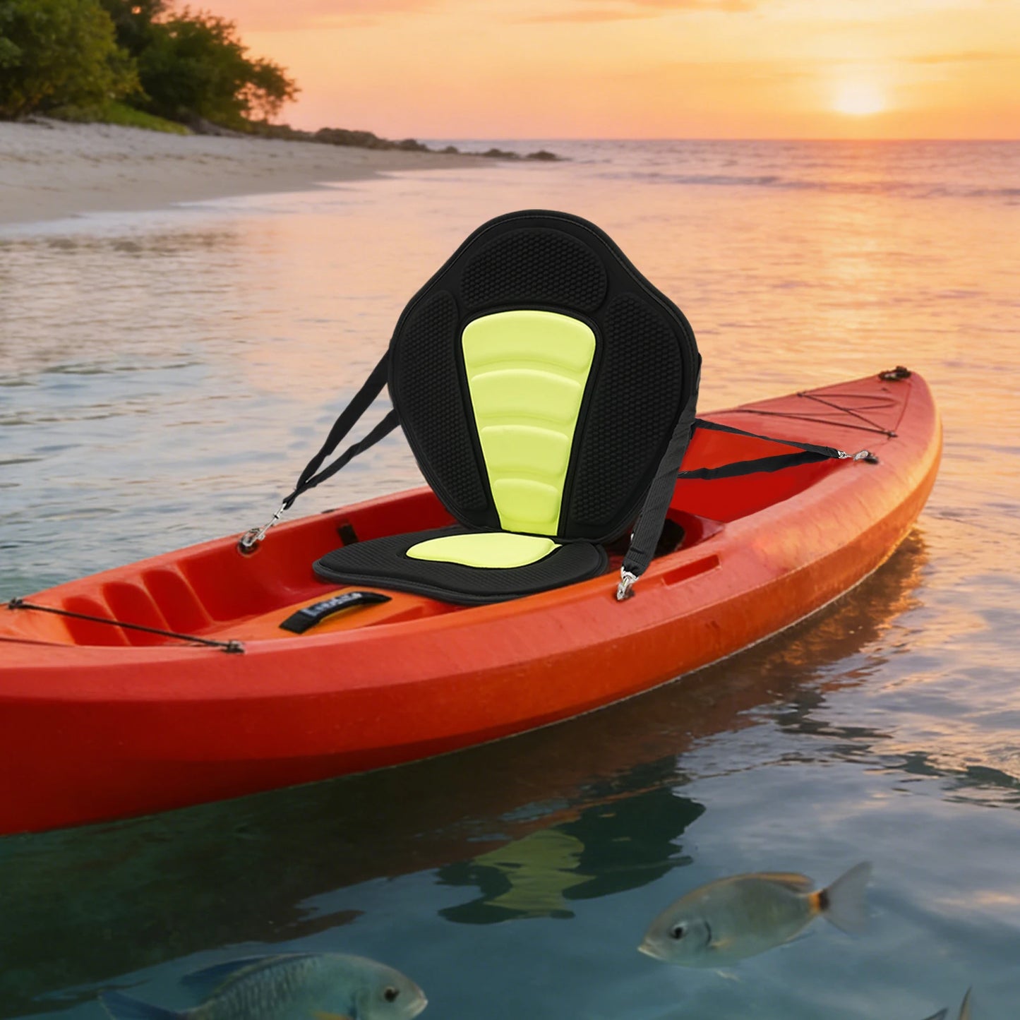 Ergonomic Padded Paddle Board Seat With Adjustable Backrest