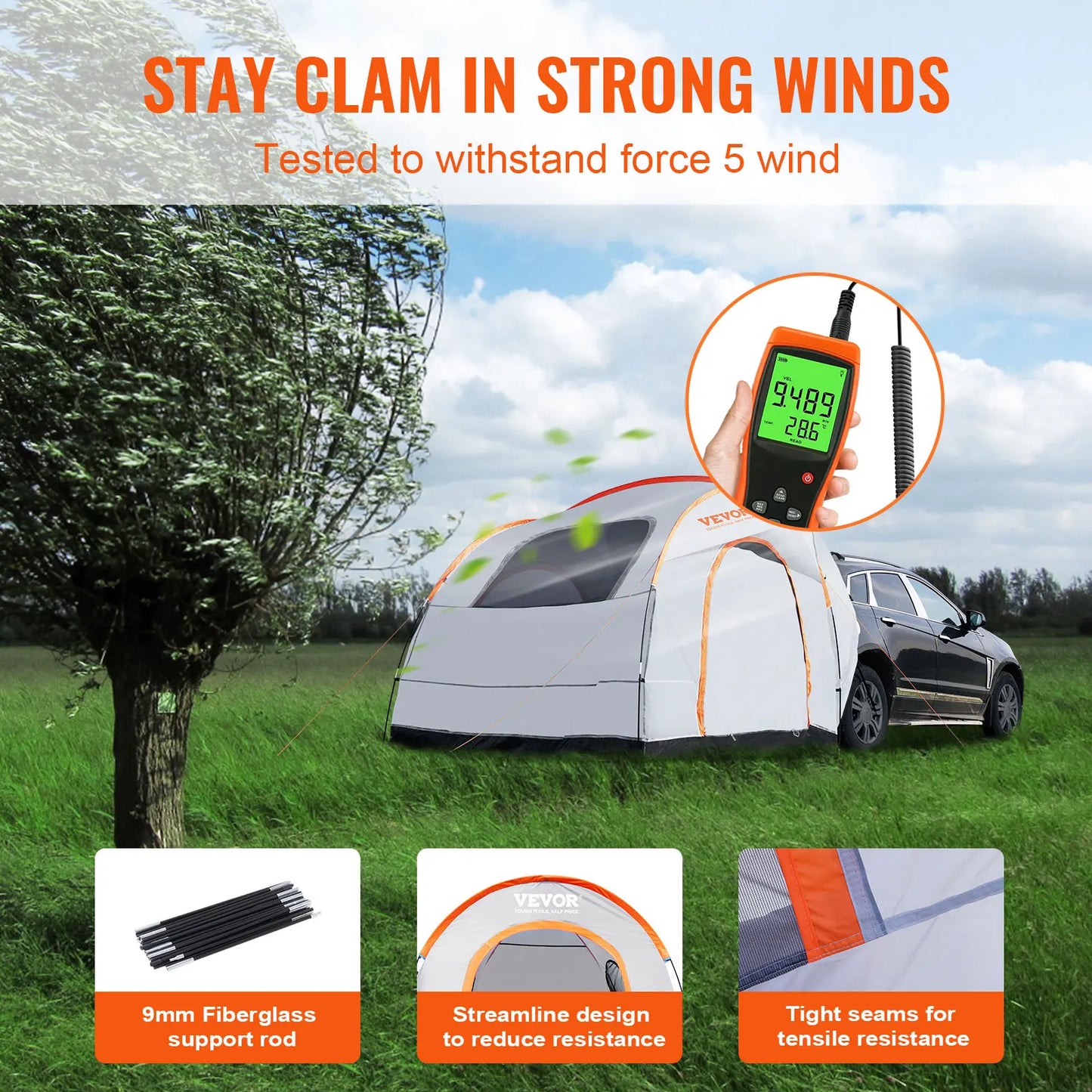 Succebuy Double Layer SUV Camping Tent With Rainproof Design