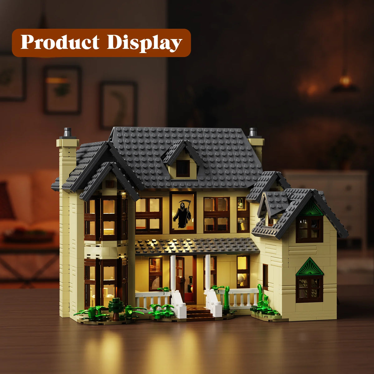 Horror House Building Blocks Haunted House Model Kit Halloween Decoration