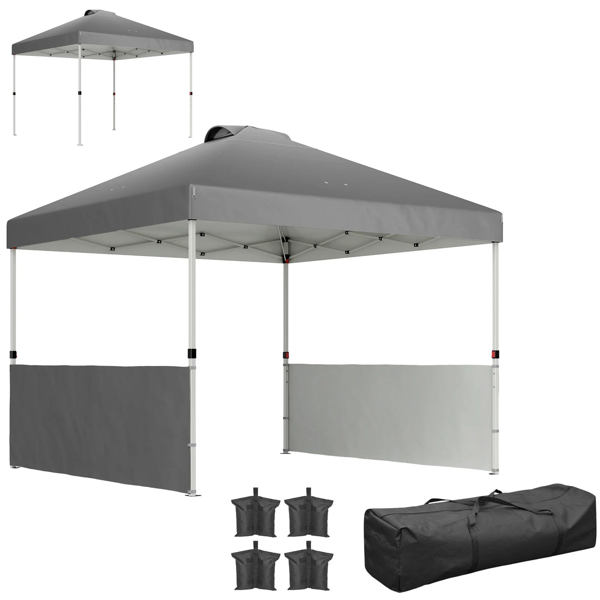 Outsunny Pop Up Canopy Tent With Half Sidewalls Outdoor Gazebo