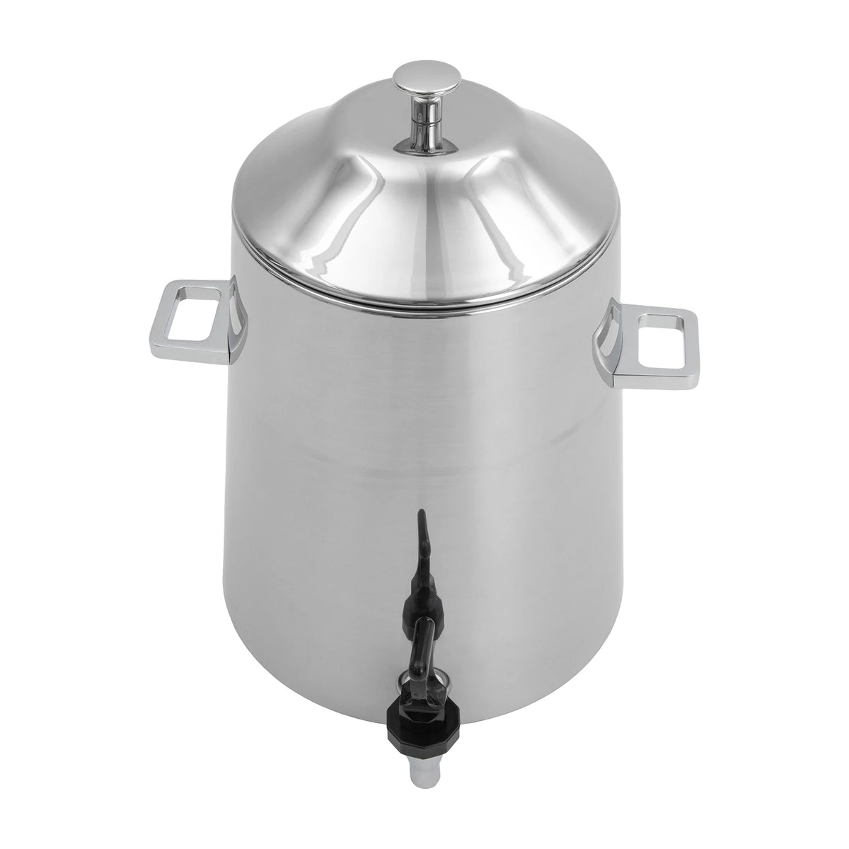 Alcohol Warmed Hot Drink Dispenser, Free Standing Stainless Beverage Container Insulated Anti-scald Handle Spill Control Tap Detachable Bottom Mounting Base Restaurant Buffet Milk Chocolate Holding Equipment