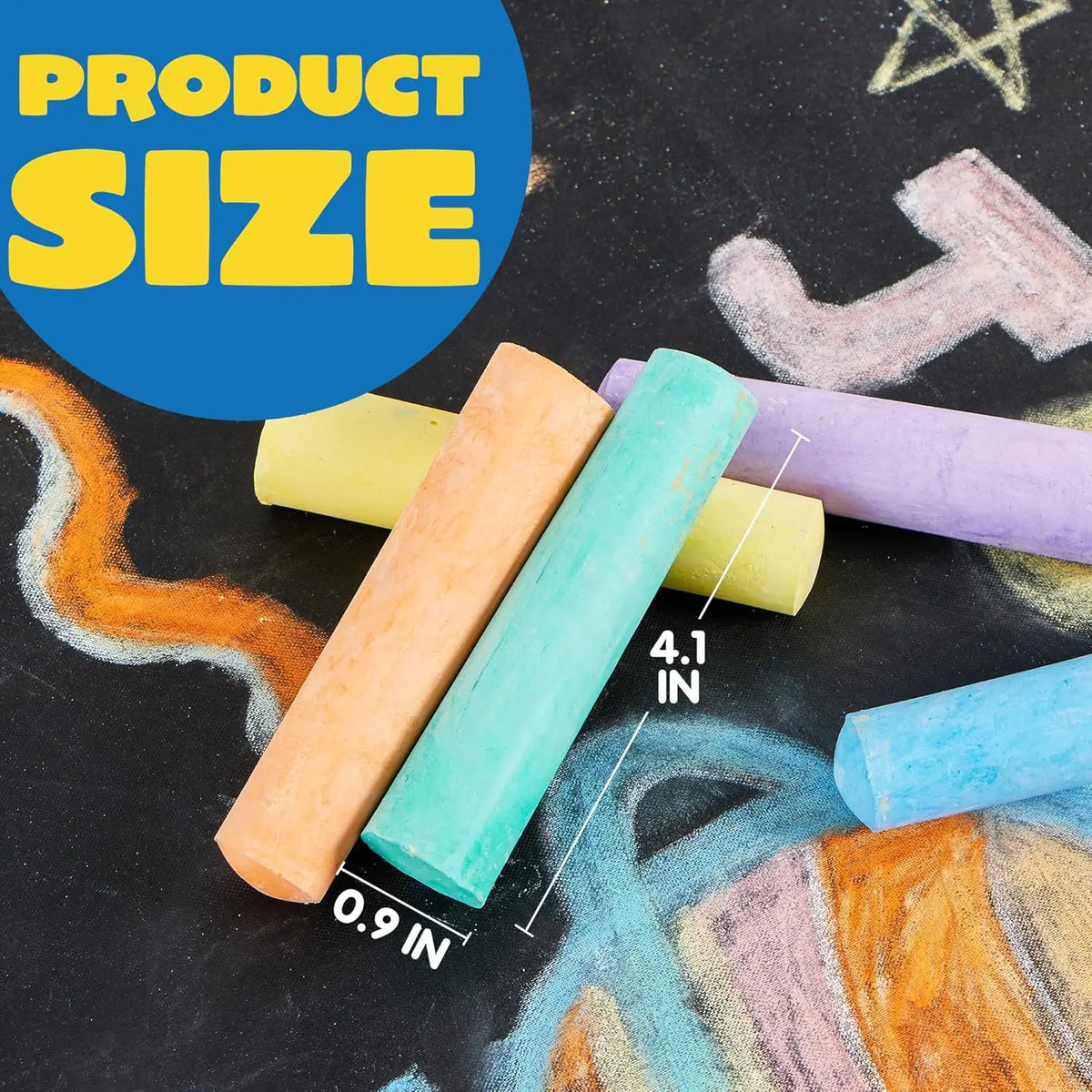 160 PCS Sidewalk Chalks Set Non-Toxic Washable Jumbo Chalk for Outdoor Art Play Painting on Chalkboard Blackboard and Playground