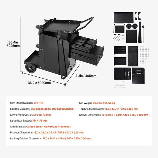 Vevor Heavy Duty Welding Cart With Dual Storage Drawers