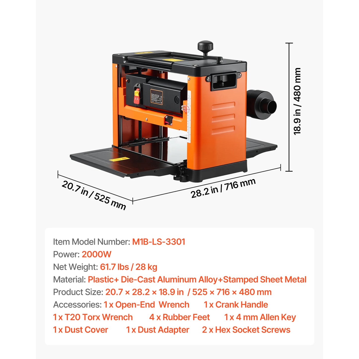 SucceBuy Dual Roller Benchtop Thickness Planer Woodworking