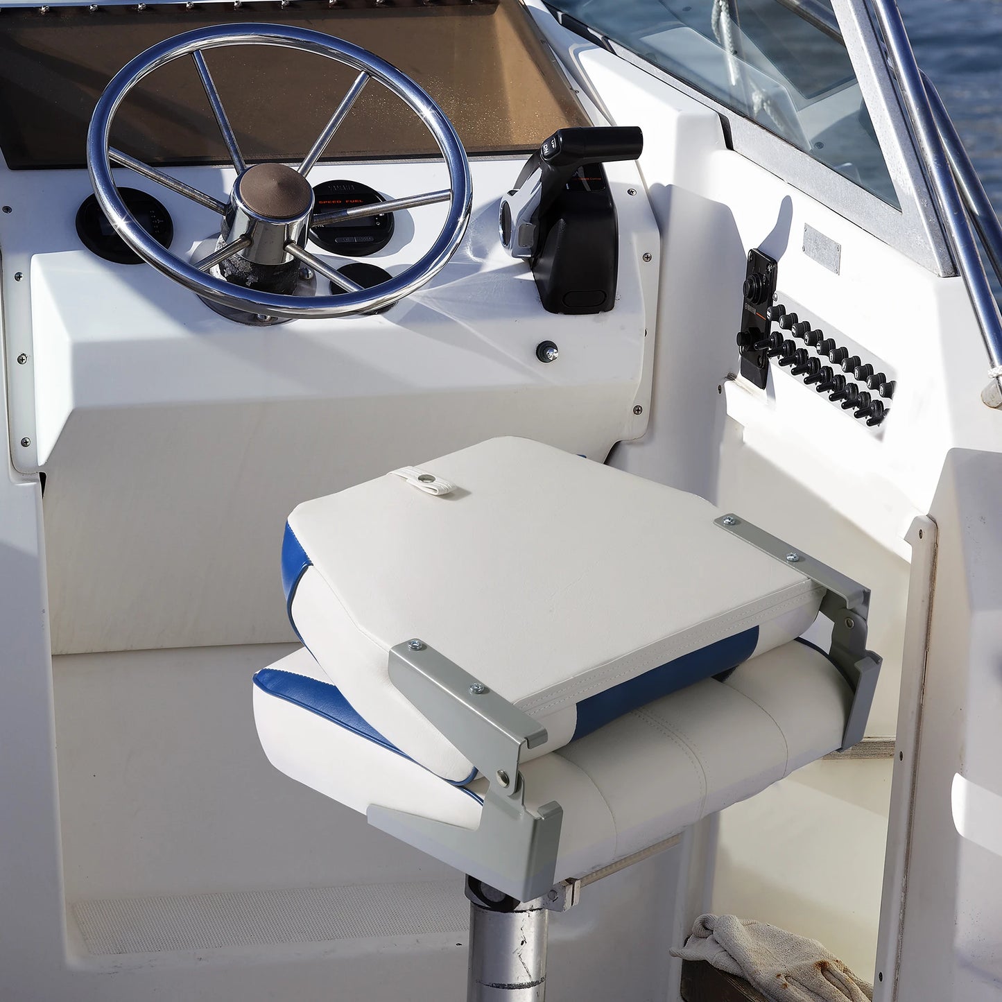 Padded Folding Boat Seat Weather Resistant Captain Fishing Chair