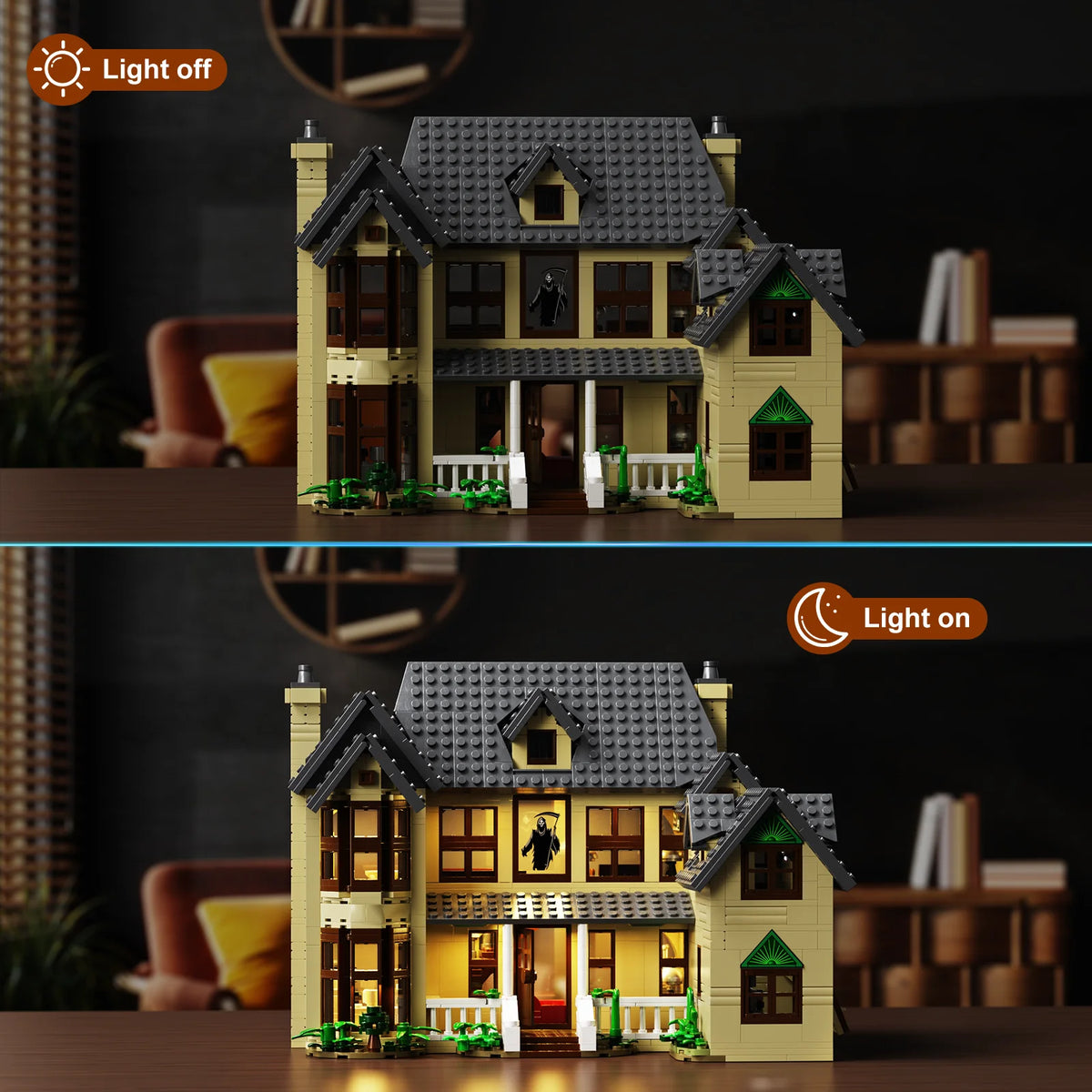 Horror House Building Blocks Haunted House Model Kit Halloween Decoration