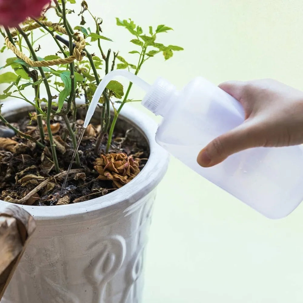 250ml and 500ml Plastic Squeeze Wash Bottle Set for Precise Plant Watering Indoor Succulent Care Gardening Tool Watering Can Alternative with Long Spout for Irrigation Misting Sprinkling and Cleaning