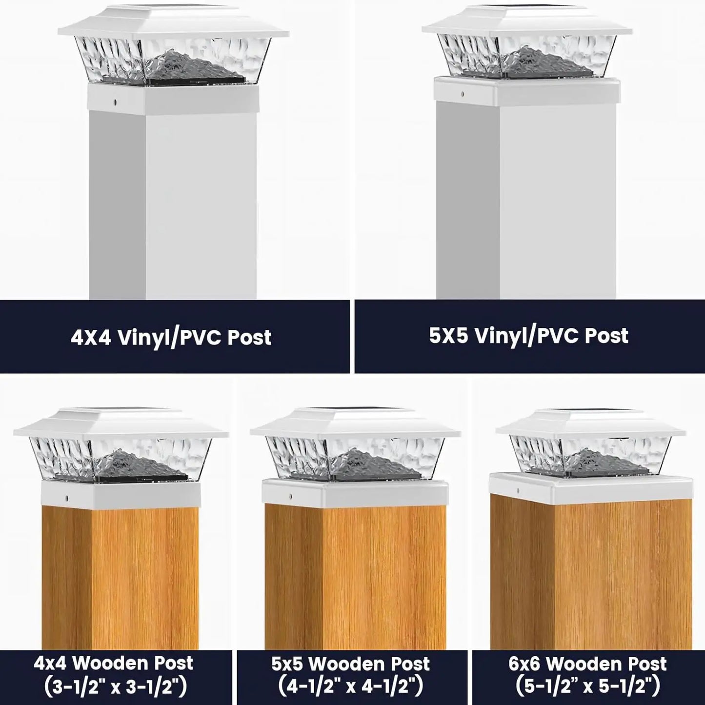 Solar Post Cap Lights Outdoor Led Auto Dusk To Dawn