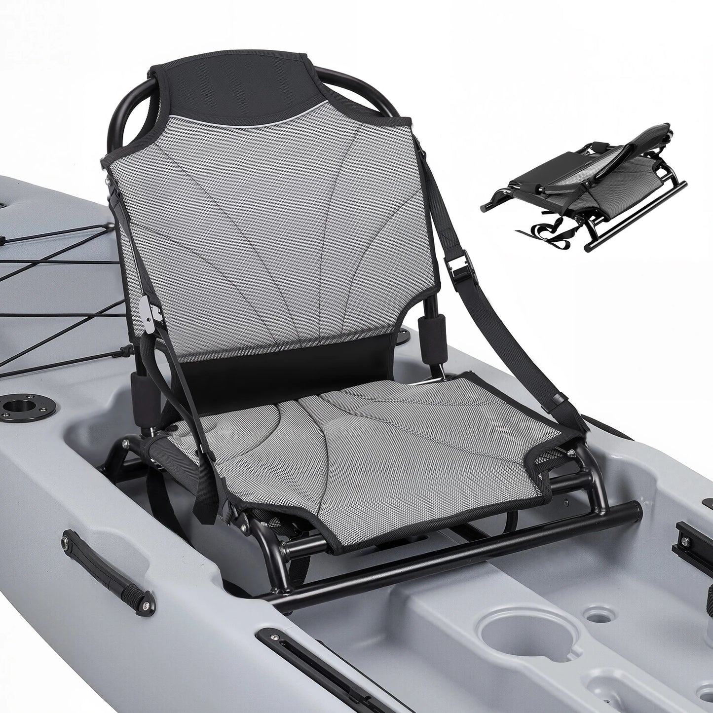 SucceBuy Aluminum Kayak Seat With Adjustable Back Support