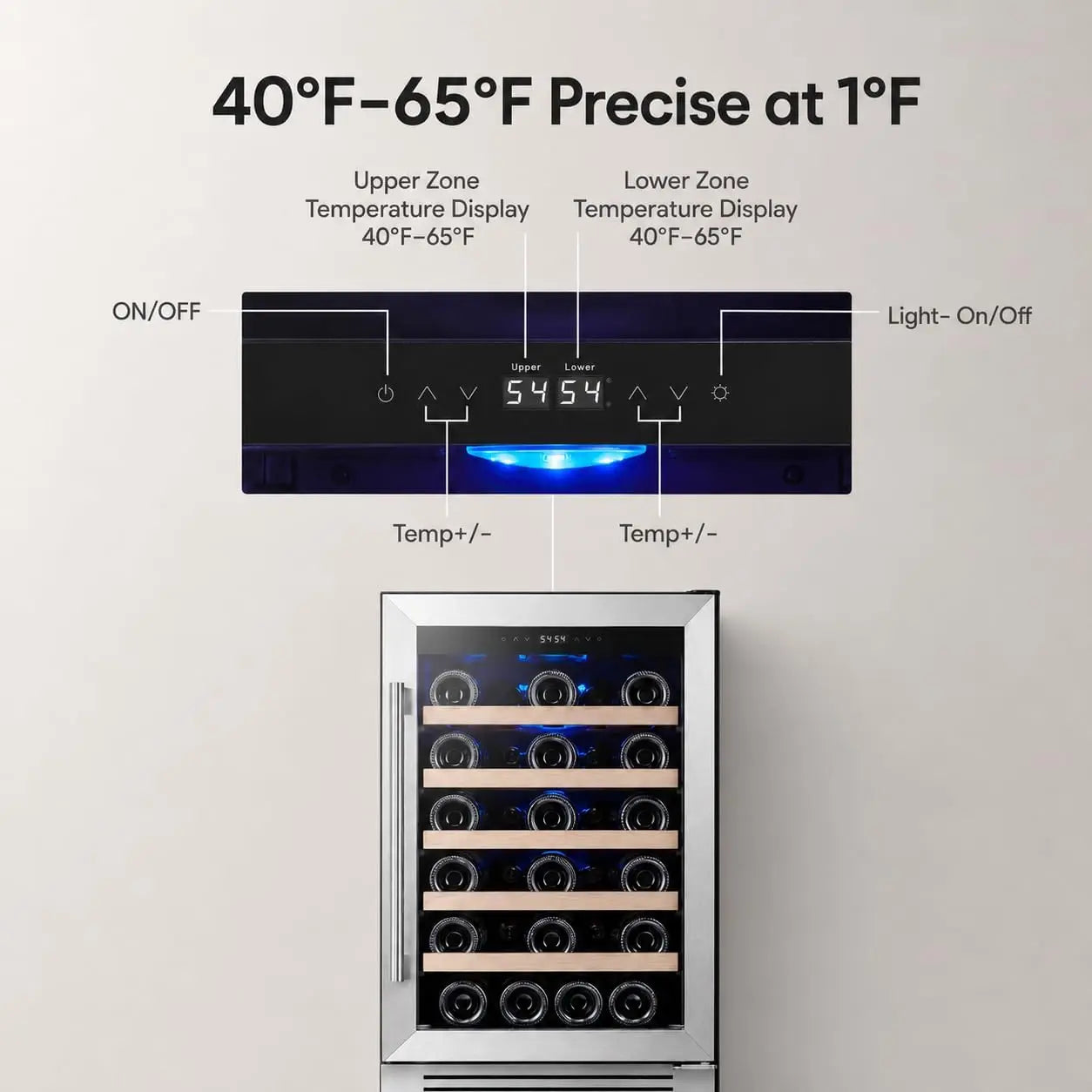 Acekool Single Zone Built In Wine Cooler With Digital Control