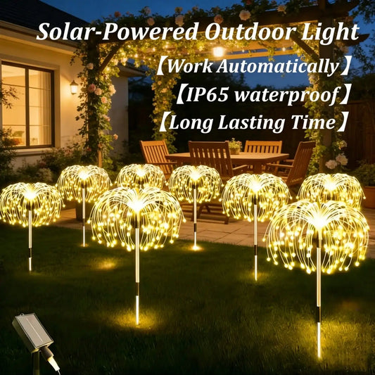 Solar Powered LED Firework Garden Lights Eight Modes IP65 Rated