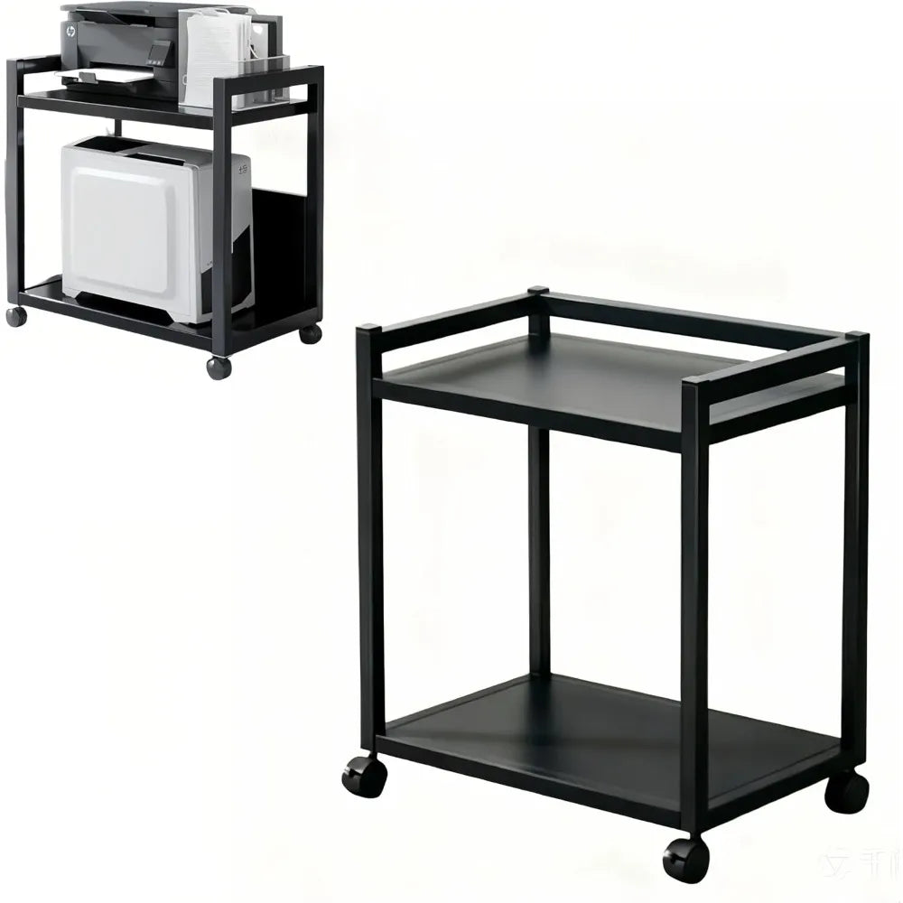 Garvee Dual Tier Office Printer Rack Metal PC Tower Stand