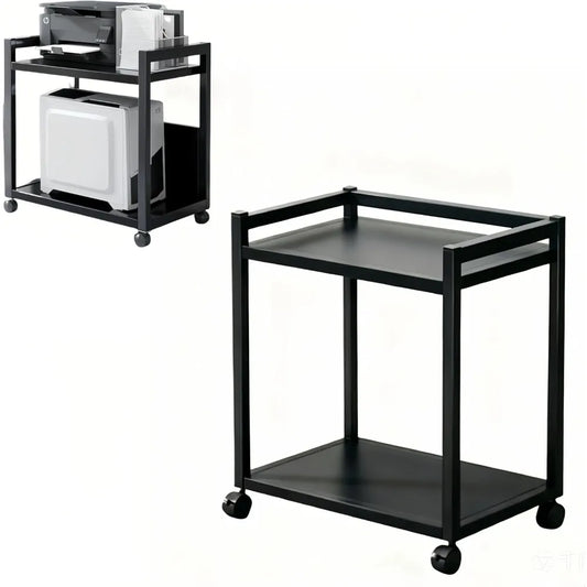 Garvee Dual Tier Office Printer Rack Metal PC Tower Stand