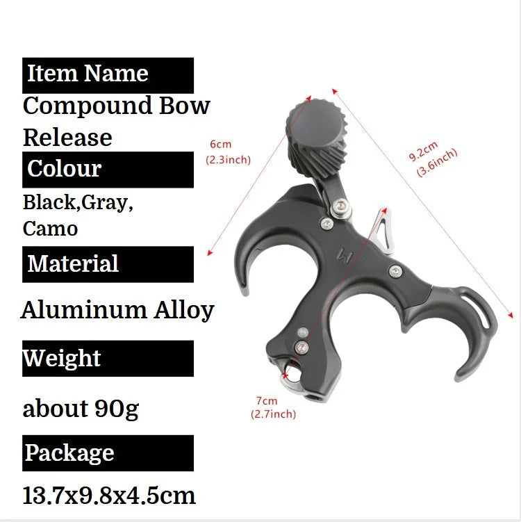 Archery Release Aid 3/4 Fingers Compound Bow Thumb Trigger Release Device Smooth Trigger Grip Outdoor Practice Shooting Gear