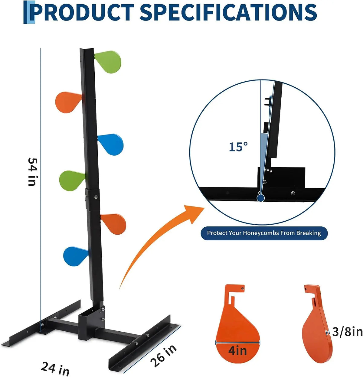1PC AR500 Dueling Tree Target Kit 6 Steel Paddles 4 Inch Target Plate Air Gun Fighting Tree Targets for Air Soft Target BB's Target