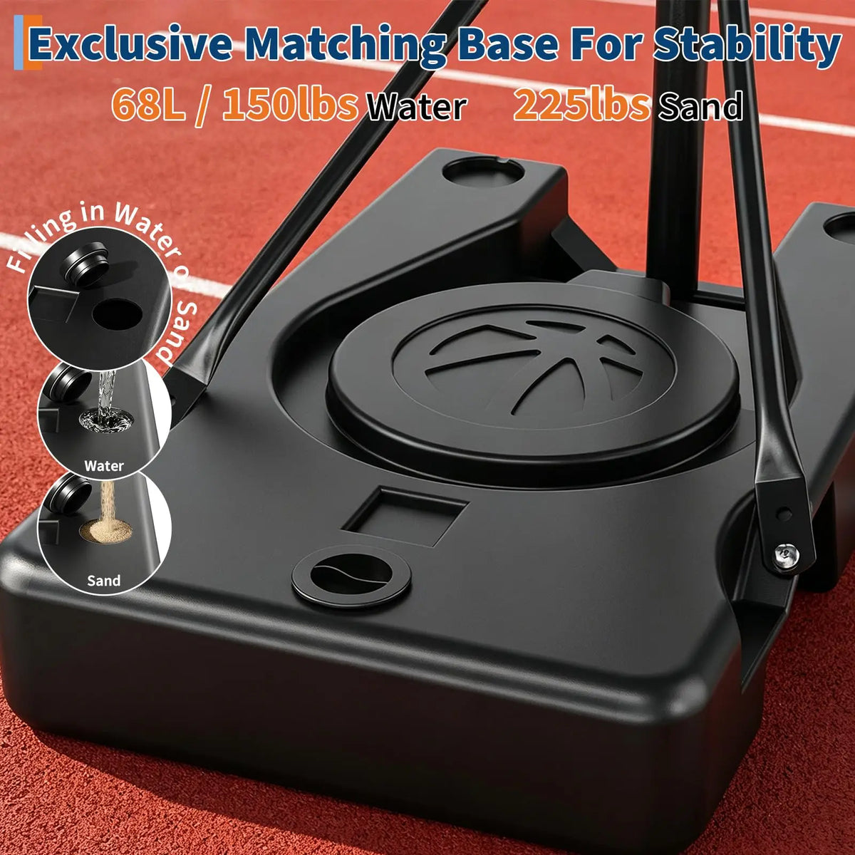 HiMISS Portable Outdoor Adjustable Basketball Hoop With Wheels