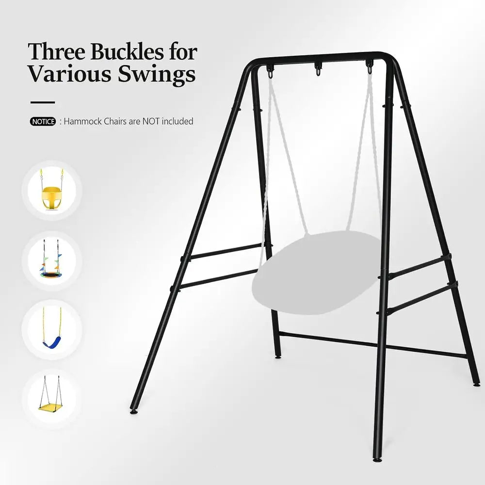ONCLOUD Upgraded Hammock Chair Stand Metal Swing Stand e, Heavy Duty Steel Hammock Chair Stand Only or Porch, Backyard, Indoor o