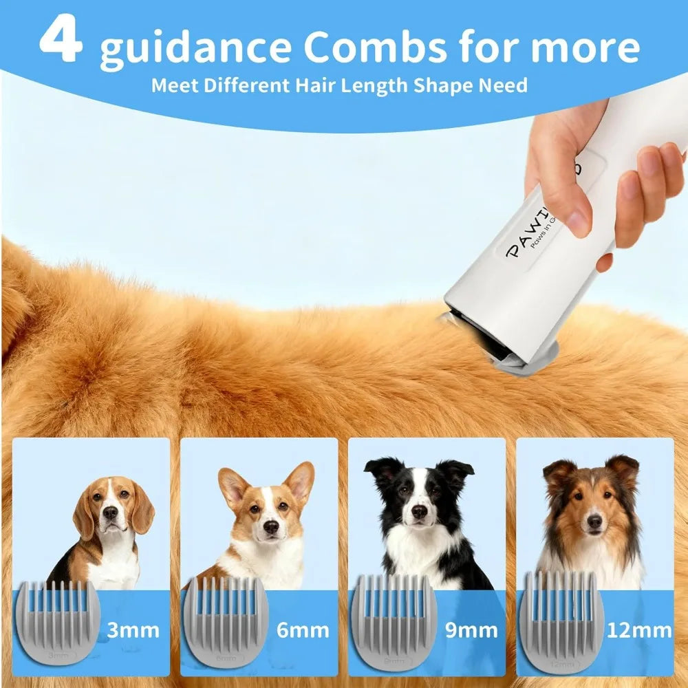 Dog Grooming Vacuum with 2L Dust Cup & 13000Pa Suction, 5-in-1 Low Noise Pet Grooming Kit with