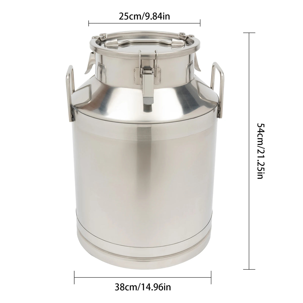 Bymaocar Stainless Steel Milk Can With Triple Locking Lids