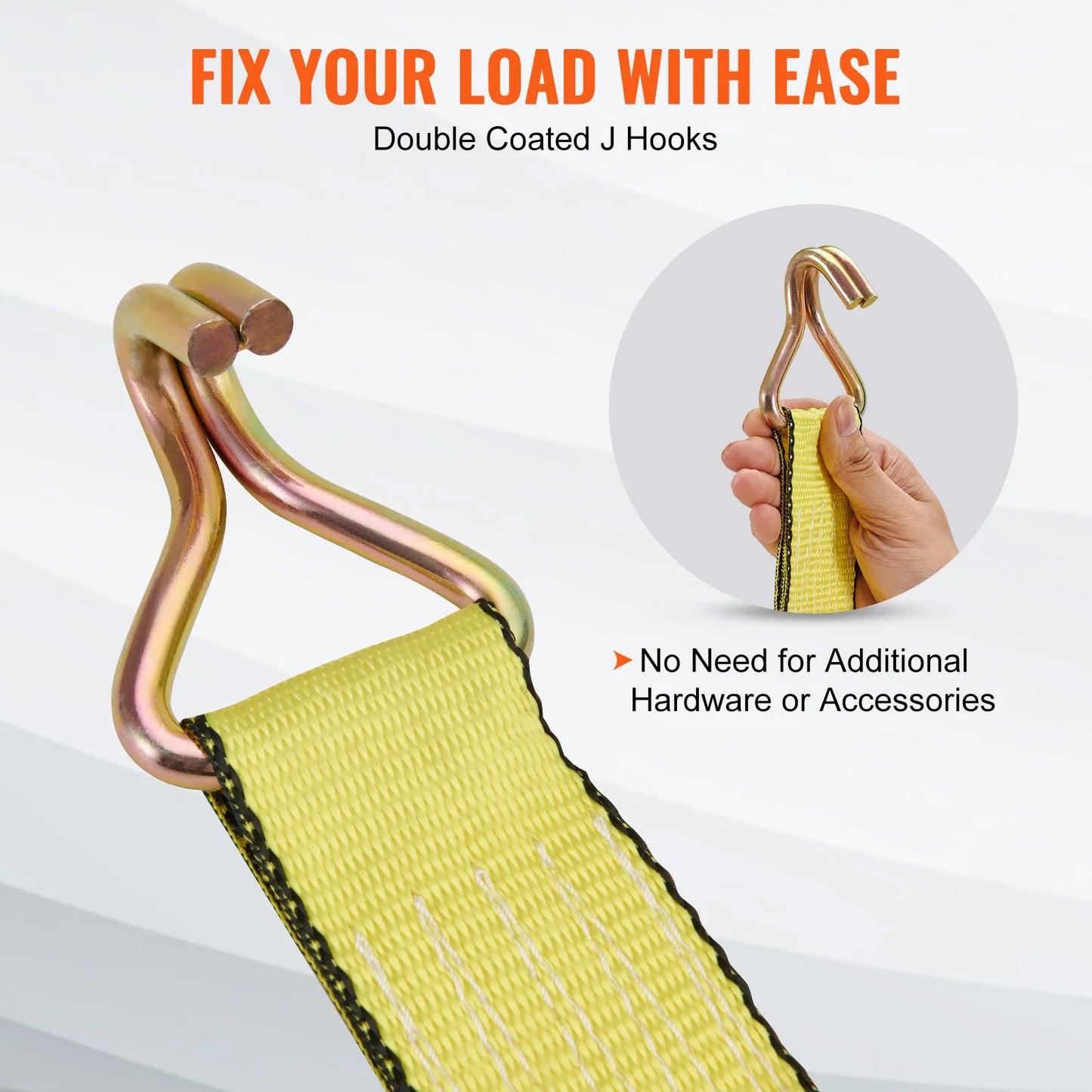 SucceBuy 4pcs 2/4/8M Ratchet Strap Tie Down Cargo Belt with Metal Buckle Tensioner Strong Lashing for Luggage Car Motorcycle