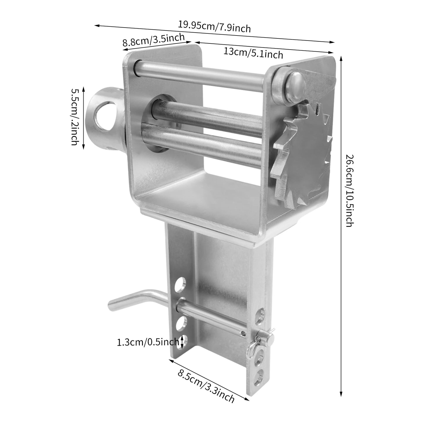 Trailer Stake Pocket Winch Galvanized Carbon Steel Spray Coating Wear Resistant 5400lbs Working Load 16200lbs Breaking Strength Flatbed Truck Ratchet Tie Down Cargo Lashing Pocket Winch For Flatbed Truck Logistics Freight