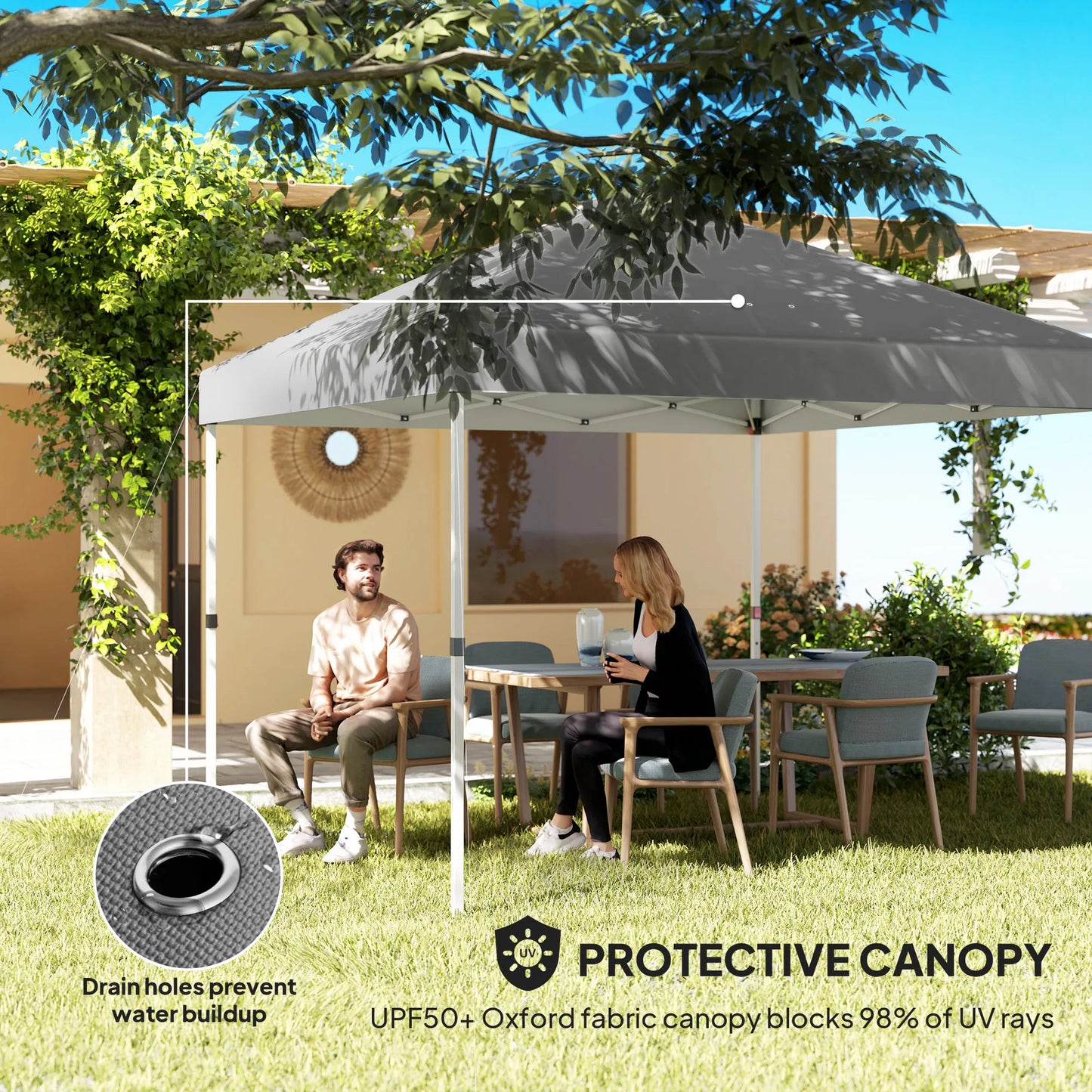Outsunny Pop Up Canopy Tent With Half Sidewalls Outdoor Gazebo