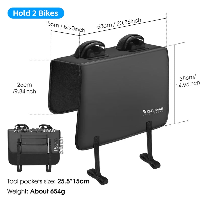 WEST BIKING Bike Tailgate Pad Pickup Truck Tailgate Protection Pad With Fixing Strap Hold 2-5 Bicycles Truck Carrier Accessories