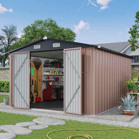 Galvanized Steel Outdoor Storage Shed With Floor And Vents