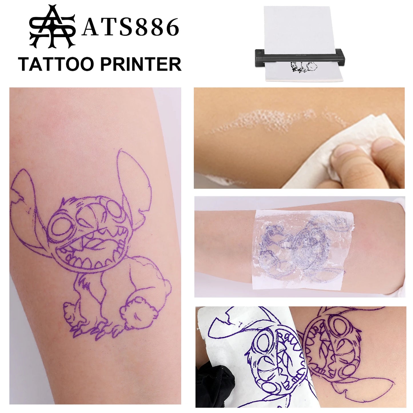 Wireless Tattoo Thermal Transfer Printer With Bluetooth Connectivity