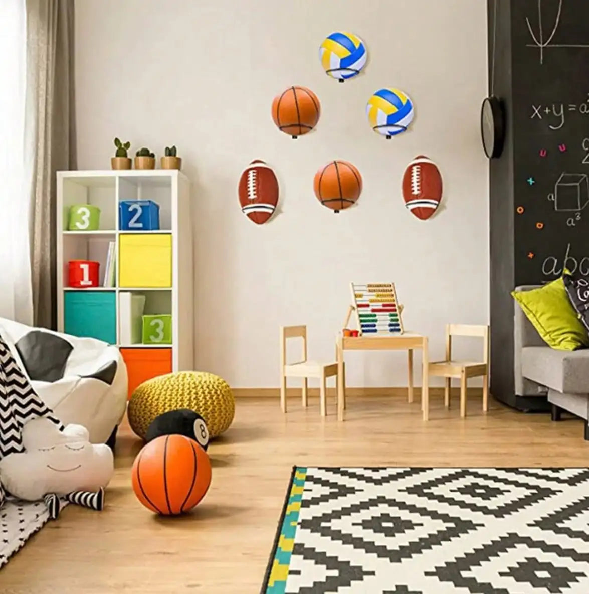 Wall Mounted Iron Basketball Display Stand For Home Gym