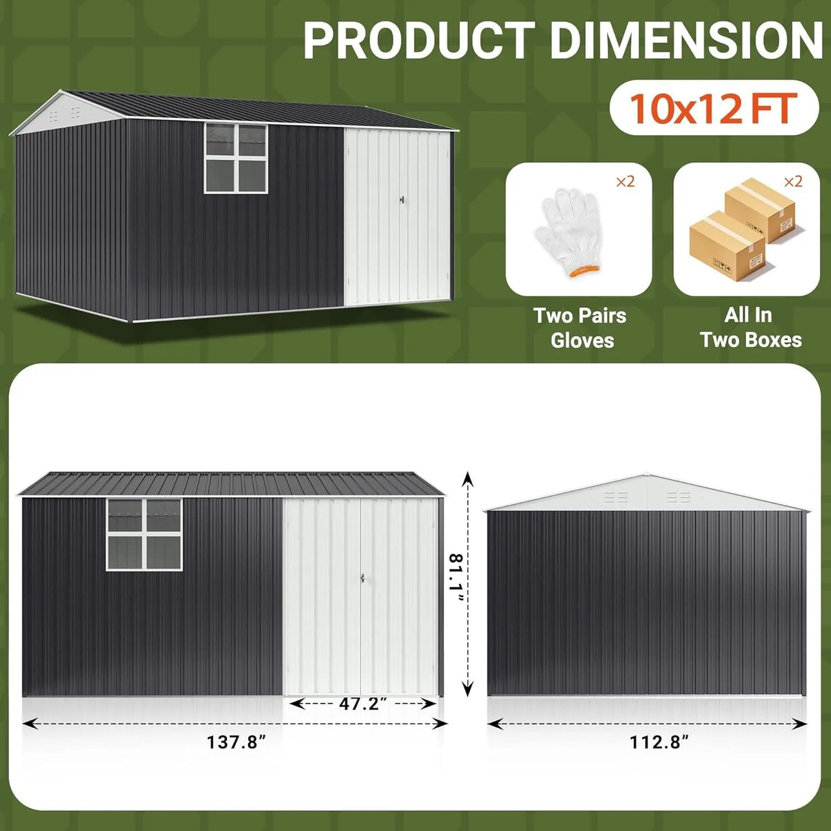 Plastic Outdoor Garden Storage Shed with Window Lock