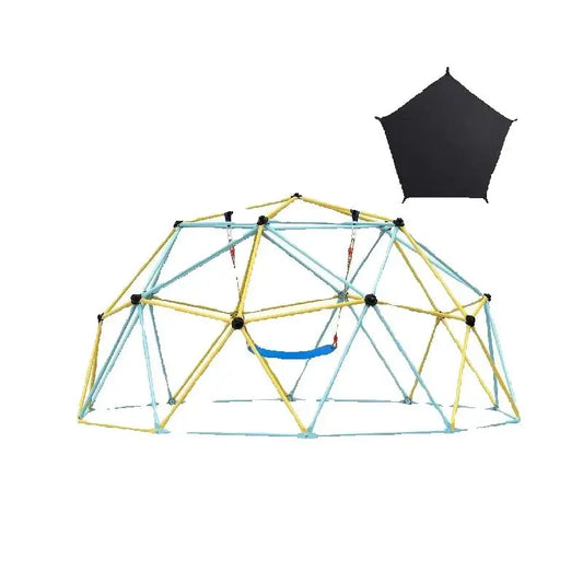 SucceBuy Outdoor Climbing Dome With Hammock And Swing Playset