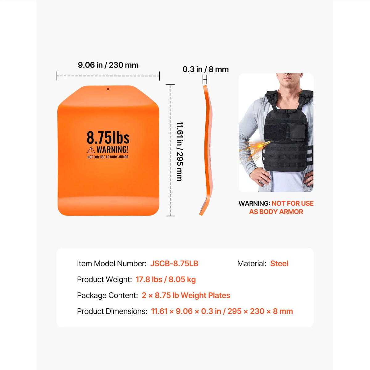 SucceBuy Curved Steel Weight Vest Plates for Strength Training