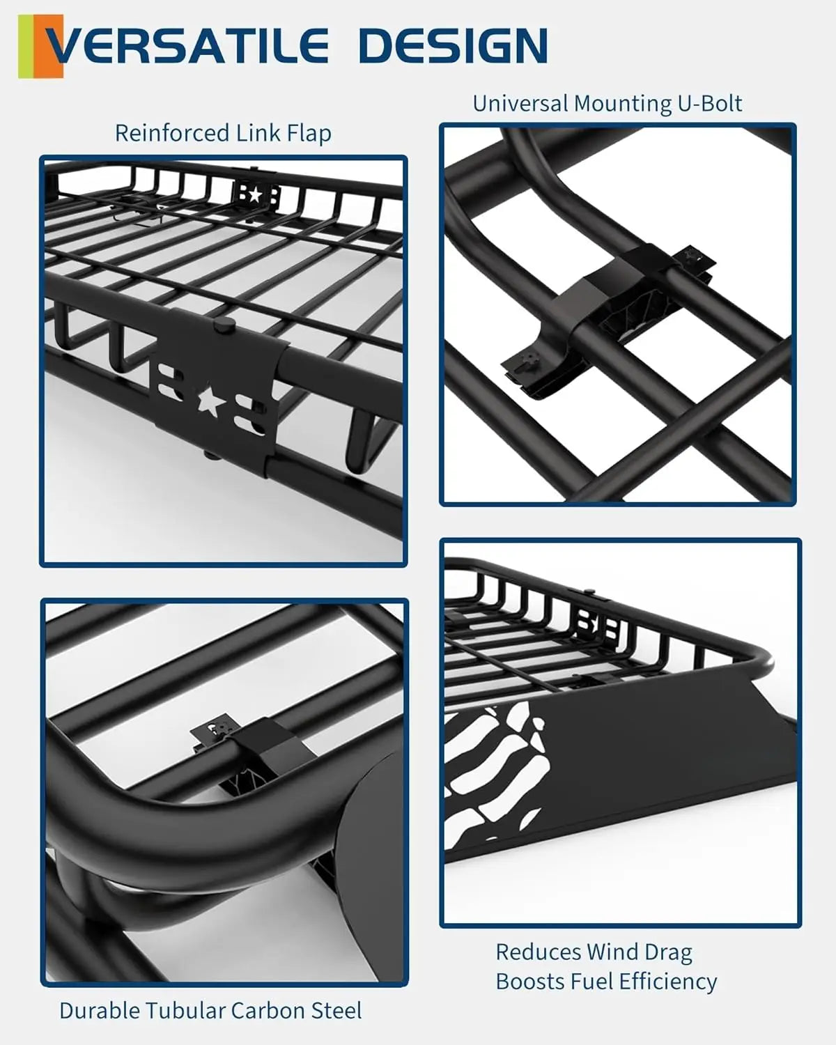 HiMISS Heavy Duty Roof Rack Cargo Luggage Basket Carrier