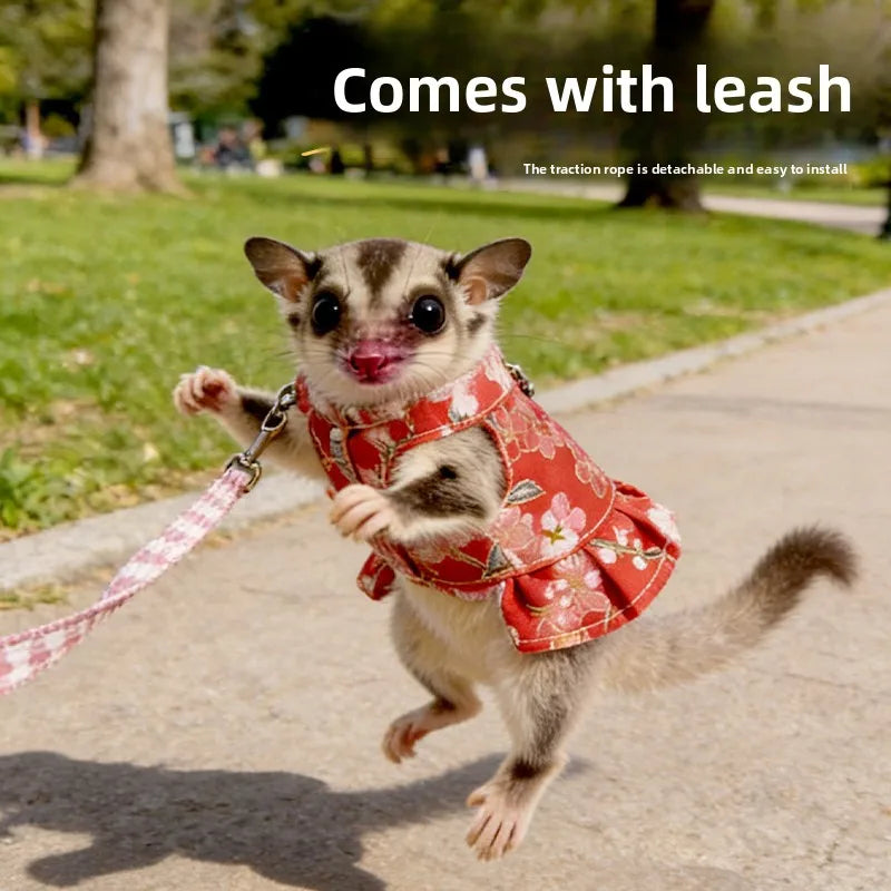 Adjustable Pet Harness With Leash For Sugar Gliders And Ferrets