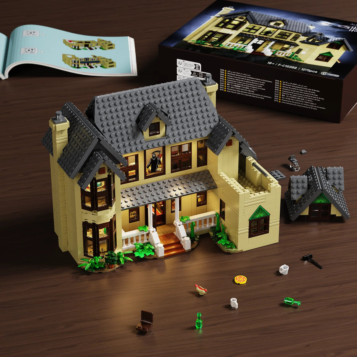 Horror House Building Blocks Haunted House Model Kit Halloween Decoration