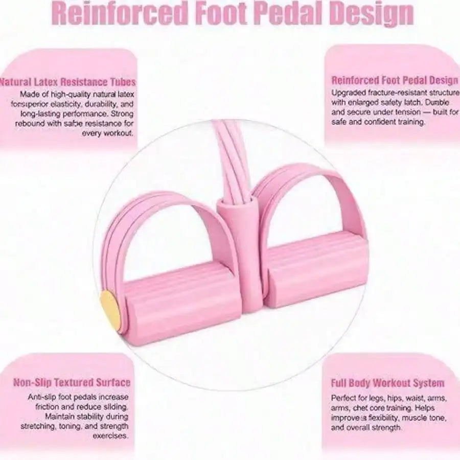 Heavy Duty Latex Pedal Resistance Bands For Full Body Workout