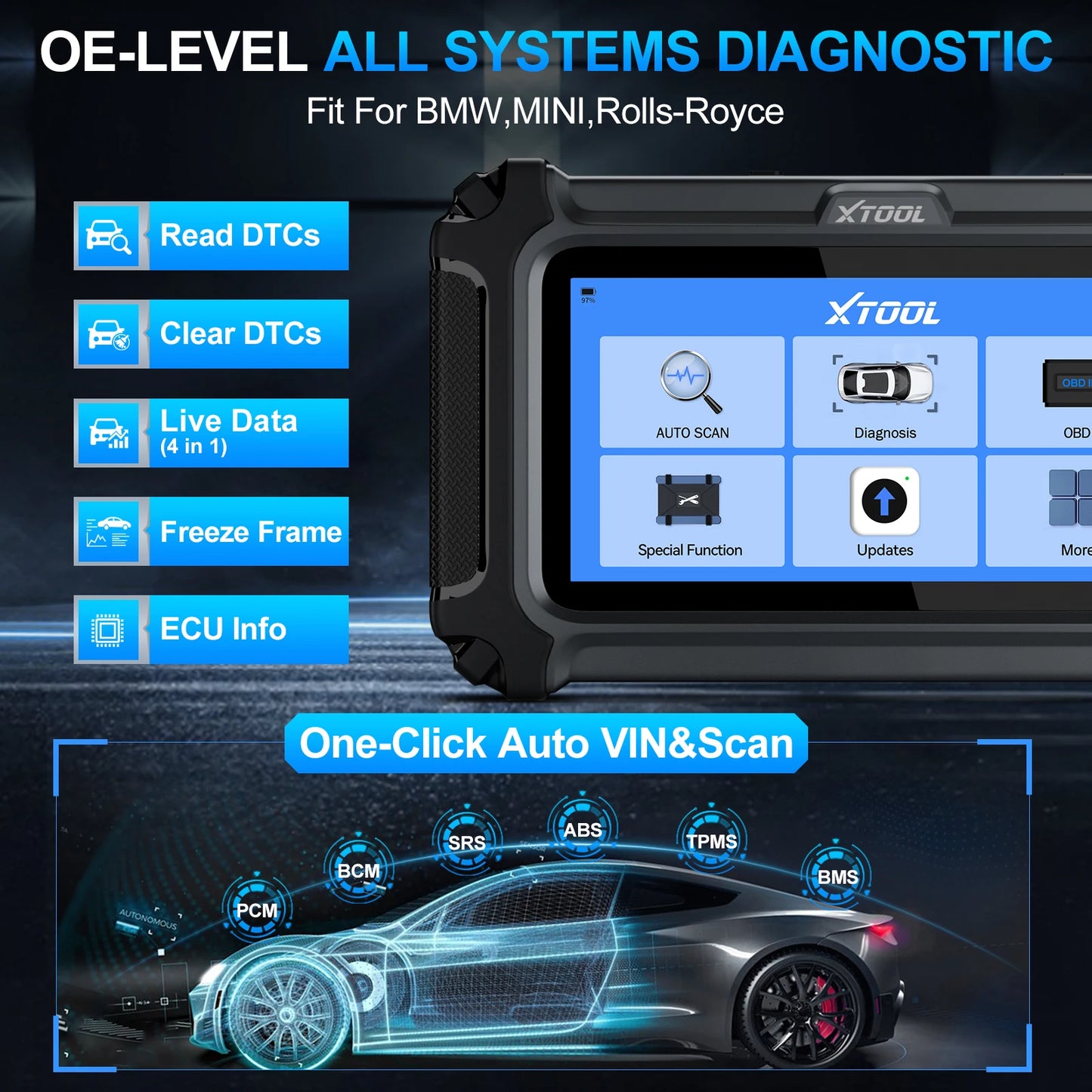 XTOOL IP500 Bidirectional OBD2 Automotive Diagnostic Scanner Tool