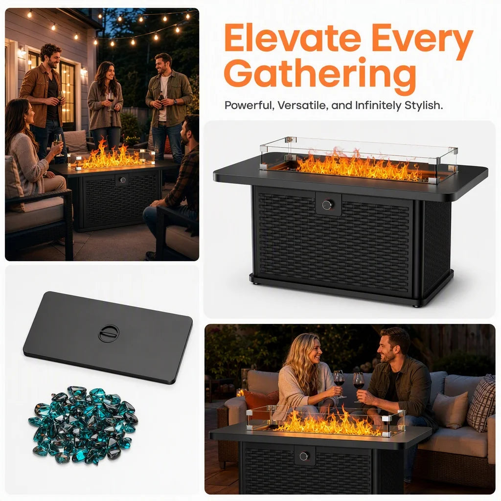 Premium Stainless Steel Propane Fire Pit Table For Patio