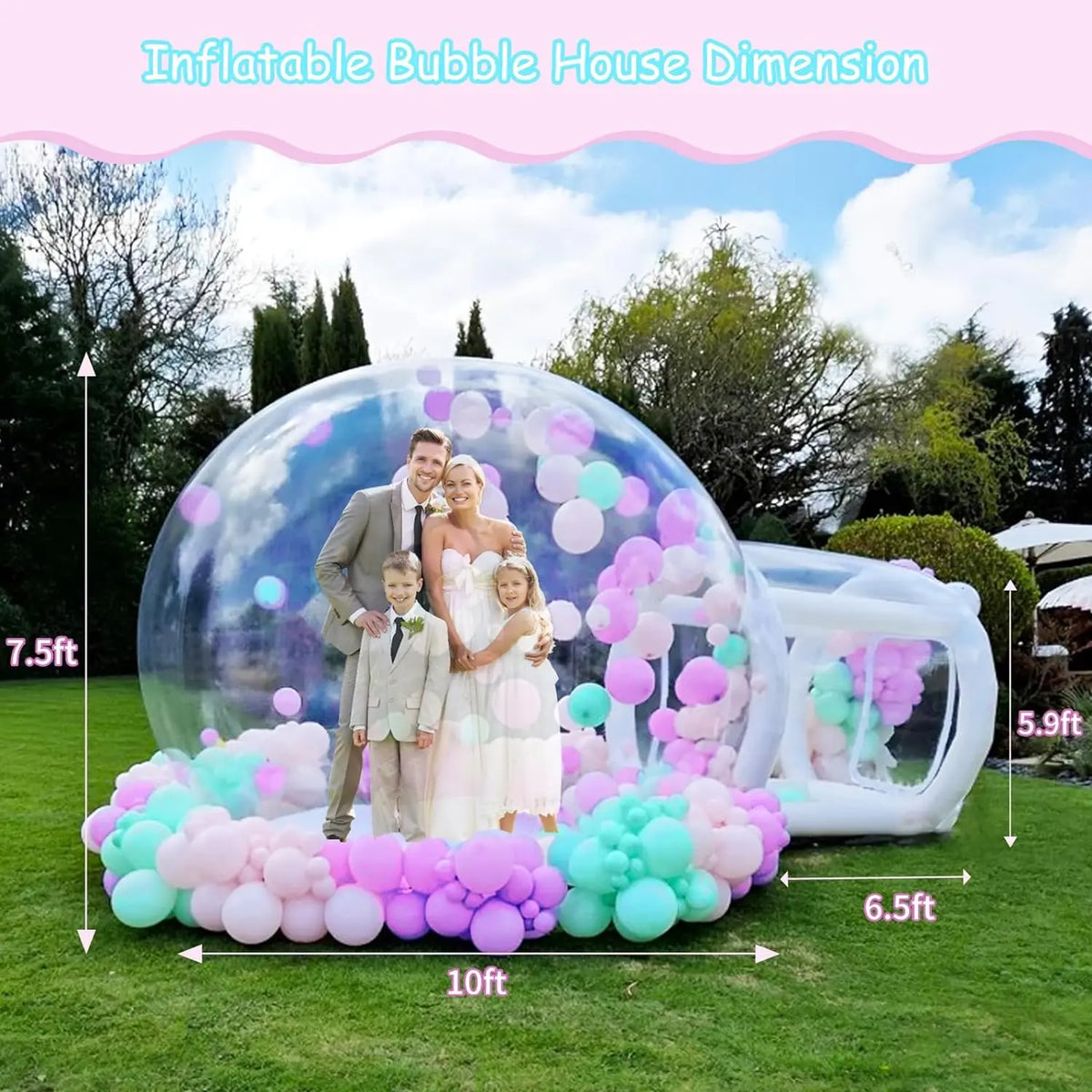 Vancen Clear PVC Inflatable Bubble Dome Tent With Blower